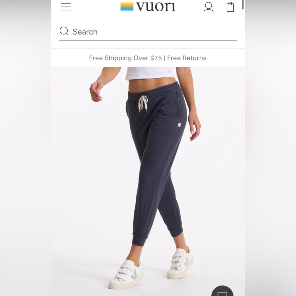 vuori performance jogger- navy size S